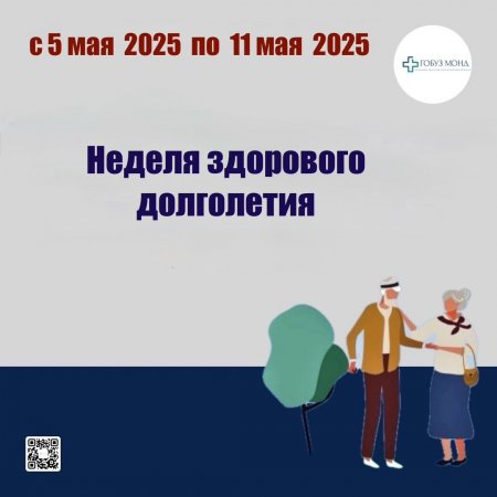 С 5 мая по 11 мая 2025 года Министерство здравоохранения Российской Федерации объявило Неделей здорового долголетия.