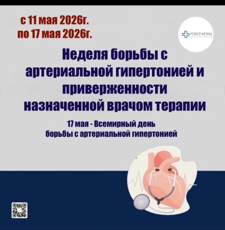 Неделя борьбы с артериальной гипертонией и приверженности назначенной врачом терапии.